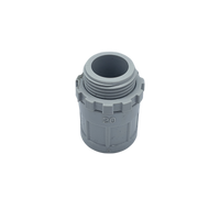 Grey Conduit Screw Adaptor with Lock Ring 20mm