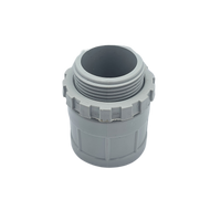 Grey Conduit Screw Adaptor with Lock Ring 25mm