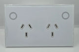 ZIGBEE RGB Selectable Smart Socket Double Powerpoint Glass SAA Approved for Australia (Black Or White)