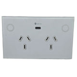 Zigbee Double GPO With USB C 20W WHITE - AUSTRALIAN CERTIFIED SSA (TREND)