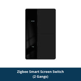 Zemismart 2 Gang Zigbee Smart Switch - Physical Press Button - BLACK Vertical Australian Certified RCM