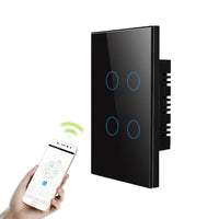 1-4 Gang WIFI (NO NEUTRAL) Smart Switch Glass SAA Approved for Australia (Black Or White)