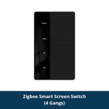 Zemismart 4 Gang Zigbee Smart Switch - Physical Press Button - BLACK Vertical Australian Certified RCM