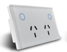 ZIGBEE RGB Selectable Smart Socket Double Powerpoint Glass SAA Approved for Australia (Black Or White)
