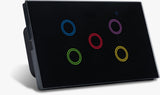 Matter Smart Switch 1 - 6 Gang BLACK RGB Backlit - TREND RANGE - AUSTRALIAN SAA CERTIFIED