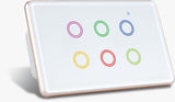 Zigbee 1 - 6 Gang Switch SUAVE Range WHITE & GOLD Frame with RGB Backlight - Australian SAA Certified