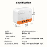 Sonoff Zigbee Smart Relay Switch 1 Gang NO NEUTRAL REQUIRED - RCM Australian Certified Version ZBMINIL2